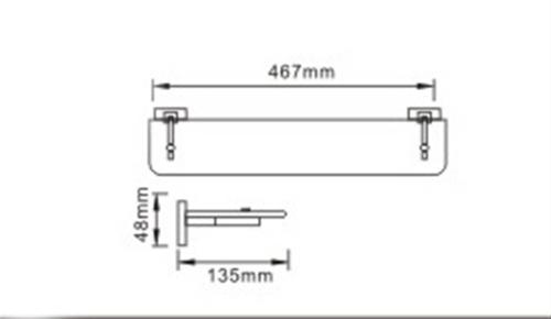 Bristan Glass Shelf SQ SHELF C